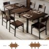 iPormis 7 Pieces Dining Table & Chairs Set for 4-6, 63" Extendable Kitchen Table and 6 Chairs, Dining Room Table with MDF Board & Metal Frame, Perfect for Small Space, Easy Clean, Espresso
