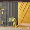 WVH Slatpanel Matte Gray Veneer – Acoustic 3D Textured Wood Panels for Walls & Ceilings | Decorative Panels for Homes, Offices & Studios | 2 x-94.49” x 12.8” | Veneer, MDF, Felt