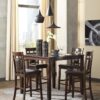 Signature Design by Ashley Bennox 5 Piece Counter Height Dining Set, Includes Table & 4 Barstools, Brown