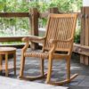 Cambridge Casual Mosko Teak Wood 3 Piece Patio Rocking Conversation Set
