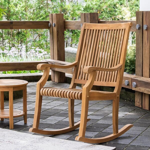 Cambridge Casual Mosko Teak Wood 3 Piece Patio Rocking Conversation Set