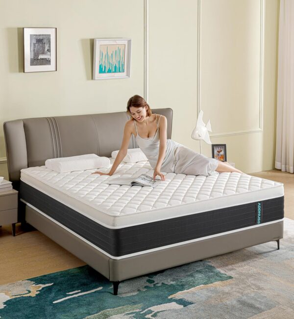 Full Mattresses,Memory Foam Hybrid 10 Inch Full Size Mattress,Black&White Pocket Spring Full Size Black&White Mattress,Medium Firm Comfort Mattress,CertiPUR-US.