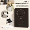 Esnbia Thermostatic Bathtub Faucet Set, All Metal Tub System with 3 Way Valve, 10 Inch Rain Shower Head with Handheld Spray Combo, Wall Mounted Shower Head Set, Matte Black