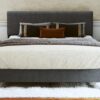 Queen Bed Frame Upholstered Bed Frame Platform with Adjustable Headboard Linen Fabric Headboard Wooden Slats Support/No Box Spring Needed/Easy Assembly/Mattress Foundation, Grey