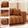 91.5" Modern Boucle Sofa with Deep Seat, Comfortable Upholstered Tufted Cloud Couch, Modern 3 Seater Couches for Living Room, Bedroom, Apartment, Office (Curry)