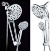 AquaDance High-Pressure 48-mode 3-way Shower Spa Combo with Adjustable 18" Extension Arm for Easy Reach & Mobility Enjoy Luxury 7" Rain & Handheld Shower Head Separately or Together-All-Chrome Finish