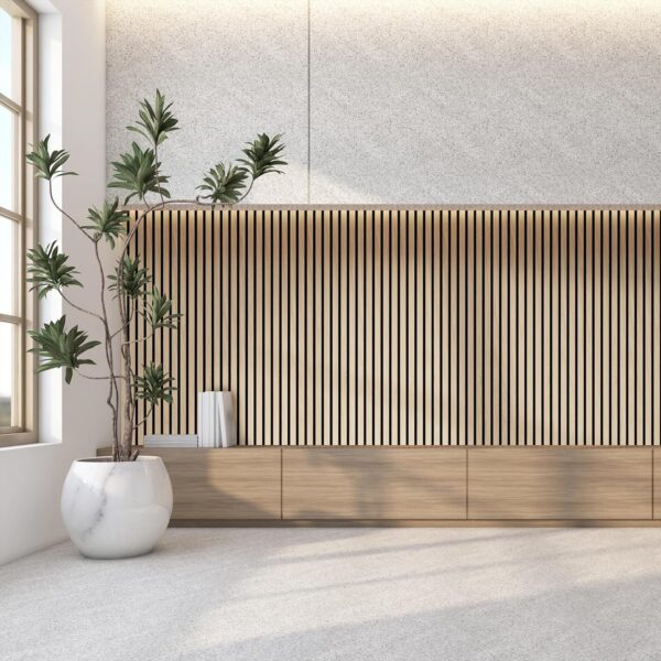2-Pack Wood Panels for Wall - Acoustic Wood Slat Wall Panels, Soundproof Wooden Paneling for Interior Decor