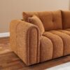 91.5" Modern Boucle Sofa with Deep Seat, Comfortable Upholstered Tufted Cloud Couch, Modern 3 Seater Couches for Living Room, Bedroom, Apartment, Office (Curry)