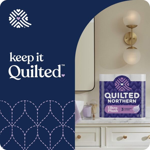 Quilted Northern Ultra Plush Toilet Paper, 18 Mega Rolls = 72 Regular Rolls, 3X Thicker*, 3 Ply Soft Toilet Tissue