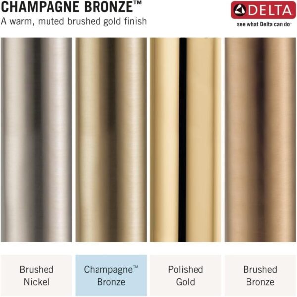Delta -faucet Single-Spray Raincan Shower Head, Gold Shower Head, Rainfall Shower Head, Square Shower Head, 2.5 GPM Flow Rate, Lumicoat Champagne Bronze 52159-CZ-PR25
