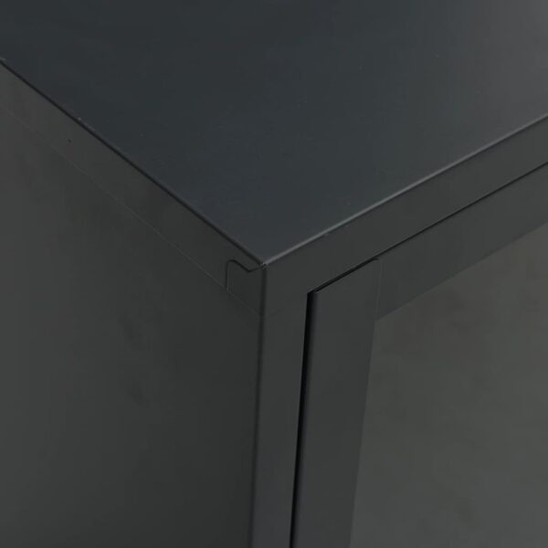 TV Stand Black 41.3"x13.8"x20.5" Steel and Glass,Modern TV Stand with Glass Doors and Adjustable Shelf for TVs up to 43 Inches Furniture for TV & Media, Entertainment Centers