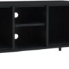 TV Stand Black 41.3"x13.8"x20.5" Steel and Glass,Modern TV Stand with Glass Doors and Adjustable Shelf for TVs up to 43 Inches Furniture for TV & Media, Entertainment Centers