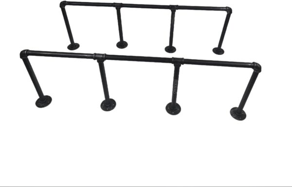 3 level Wall Mounted Iron Floating Pipe Shelves/Racks/Storage/Bookcases, DIY Open Bookshelves/Shelving for Kitchen/Office, Retro Black,(4-Tier Shelf Brackets,Not Include Planks)