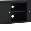 TV Stand Black 41.3"x13.8"x20.5" Steel and Glass,Modern TV Stand with Glass Doors and Adjustable Shelf for TVs up to 43 Inches Furniture for TV & Media, Entertainment Centers