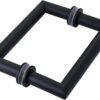 Shower Door Handle in Matte Black 6" Center to Center Mitered with Washers Back to Back, for Frameless Glass Shower Door, Stainless Steel, Easy to Install