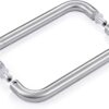 Ranbo Modern 8" C-Shaped Frameless Glass Shower Door Pull Handle, Brushed Nickel, Fits 8-12mm Glass & 35-55mm Wooden Doors