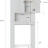 Over The Toilet Storage Cabinet, Over Toilet Storage with Fluted Door, Over The Toilet Storage Bathroom Organizer, Bathroom Shelf Over Toilet, Behind The Toilet Storage Cabinet Organizer, White