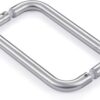 Ranbo Modern 8" C-Shaped Frameless Glass Shower Door Pull Handle, Brushed Nickel, Fits 8-12mm Glass & 35-55mm Wooden Doors