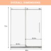 Shower Door, Sliding Shower Door with Explosion-Proof Film Clear Glass, Frameless Tempered Glass Shower Door with Stainless Steel Handle & Waterproof Seal Strip Parts