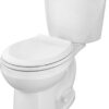 American Standard 607DA001.020 Colony 3 Two-Piece Toilet with Slow-Close Seat and Wax Ring, Round Front, Standard Height, White, 1.28 gpf