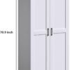 White Tall Kitchen Pantry Cabinet Organizers and Storage with Doors and Adjustable Shelves，Wood Large Gabinetes Para Cocina Office Bookshelf for Laundry Room Cabinets (31.5”W*15.7”D*71”H)