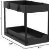 Under Sink Organizer 2 Pack, Bathroom Cabinet Organizer, 2 Tier Sliding Cabinet Basket Organizer Drawer, Multi-Purpose Bath Collection Baskets for Bathroom (Black)