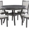 New Classic Furniture Amy 5-Piece Dining Table Set, Gray