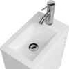 eclife 16" Small Bathroom Vanity Sink Combo, Modern Painted Wall Mounted Floating Cabinet W/Resin Basin Sink Top, Chrome Water Save Faucet & Pop Up Drain (White)