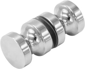 CKB Double Side Glass Door Knob,Shower Door Knob with Polished Steel, Solid sus304 Stainless Steel Shower Door Pull Handle Compatible with 5/16" to 1/2" Glass Door.
