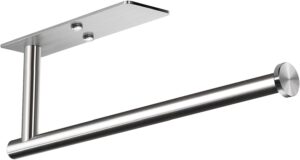 VAEHOLD Self Adhesive Paper Towel Holder Under Cabinet Mount, Wall Mounted Paper Towel Roll Holder for Kitchen, Bathroom, Cabinet, Wall - SUS304 Stainless Steel