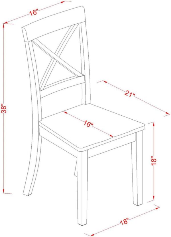 East West Furniture DLBO5-BLK-W 5 Piece Dinette Set for 4 Includes a Round Dining Room Table with Dropleaf and 4 Kitchen Dining Chairs, 42x42 Inch, Black