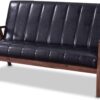 Baxton Studio Nikko Sofas, 29.45LX63.38WX31.59H, Black