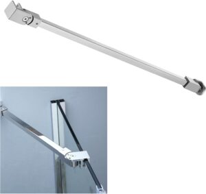 Stainless Steel Frameless Shower Door Fixed Panel Wall to Glass Support Bar for 1/4" to 3/8" Thick Glass by KAFENDA (500mm / 19.7", Polished Chrome)