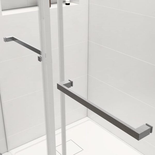 Shower Doors Frameless 52-54" W x 76" H Width Adjustable Double Sliding Glass Door 3/8"(10mm) Easy Clean Stainless Steel Hardware (Brushed Nickel)
