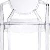 Modway Casper Modern Acrylic Stacking Kitchen and Dining Room Arm Chair in Clear - Fully Assembled