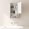 Giantex Bathroom Wall Mount Cabinet - Over The Toilet Storage Organizer with Single Door and Adjustable Shelf, Above Toilet Medicine Cabinet for Living Room, Kitchen, Hallway, Hanging Cabinet (White)