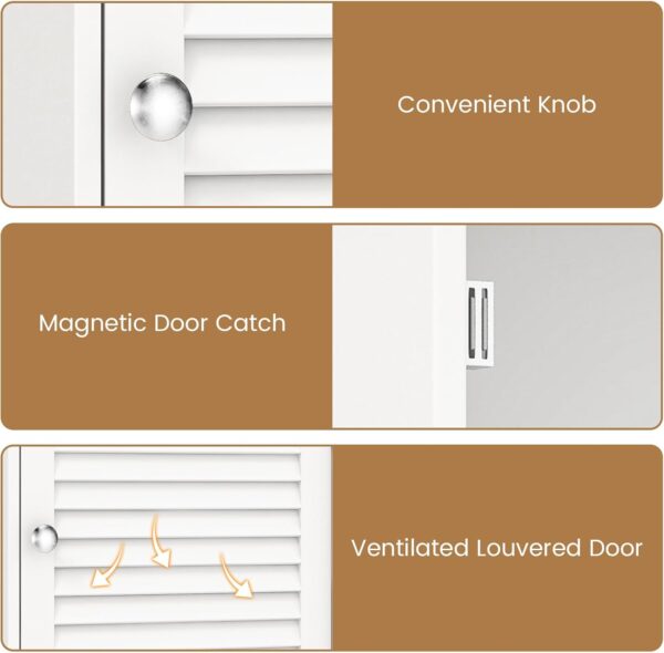 Giantex Bathroom Wall Mount Cabinet - Over The Toilet Storage Organizer with Single Door and Adjustable Shelf, Above Toilet Medicine Cabinet for Living Room, Kitchen, Hallway, Hanging Cabinet (White)