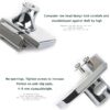 Showcase Lock Stainless Steel No Drill Glass Door Lock Display Cabinet Double Door Lock with Key for 0.21inch -0.31inch Glass Door(keyed Alike) (Silver, 409-2PCS)