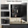 Movo 24x30 Inch Black Metal Framed Bathroom Mirror Medicine Cabinet Rectangle Tilting Beveled Vanity Mirrors Recess or Surface Mount Installation Chrome