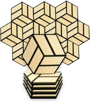 Urban Decor Acoustic Slat Wall Foam Panels (Hexagon in Light Oak Color) for 3D Wood Wall Decor, Cool Room Accessories, Acoustic Dampening, Mens Room Decor, Gaming Areas, TV walls and more