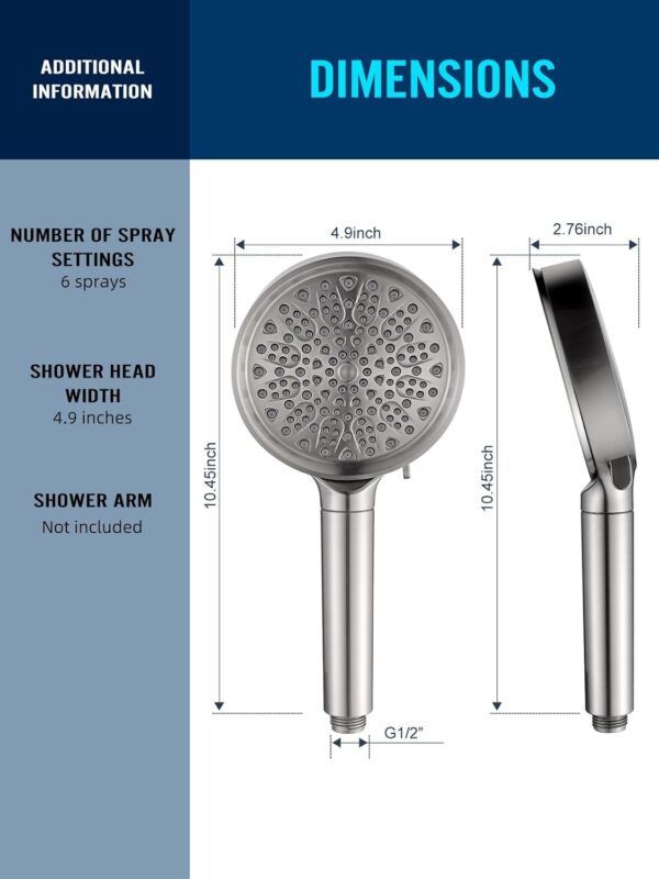 6139EA-MeaL._AC_SL1500_.jpg Cobbe Handheld Filtered Shower Head - Filters >99% Chlorine - Advanced 2.0 Carbon System - Water Softening Beads for Hard Water - Relieves Dry, Itchy Skin - Brushed Nickel