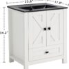 30" Bathroom Vanity with Sink, White Modern Bathroom Storage Cabinet with Black Drop in Bathroom Sink Combo Set
