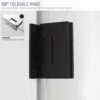Hinged Shower Door, 34" W X 72" H Bathroom Shower Doors Clear Glass Shower Panel, 5/16" (8mm) Frameless Tempered Glass Shower Door in Matte Black with Handle and Seal Strip