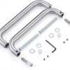 Ranbo Modern 8" C-Shaped Frameless Glass Shower Door Pull Handle, Brushed Nickel, Fits 8-12mm Glass & 35-55mm Wooden Doors