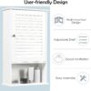 Tangkula Medicine Cabinet, Wall Mounted Bathroom Cabinet Single Door Wooden Bathroom Wall Cabinet with Adjustable Shelf