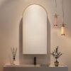 Arched Medicine Cabinet with Mirror,Arch Bathroom Medicine Cabinet with 3 Shelves,Wall Mounted Only,16x31 Inch