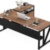 Tribesigns 63" Executive Desk with Reversible File Cabinet, Large L-Shaped Office Desk with Drawers, Business Furniture Workstation for Home Office