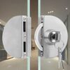 Fits on 1/2" Glass,10 mm -12 mm, Glass Door Lock, Stainless Steel Double Bolts Swing Push Sliding Access Control Office Glass Door Lock with 3 Keys (101-B)