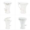 Dometic 310 Standard Toilet - White, Oblong Shape, Lightweight and Efficient with Pressure-Enhanced PowerFlush and Slow Close Seat Cover - Perfect for Modern RVs