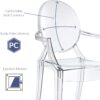 Modway Casper Modern Acrylic Stacking Kitchen and Dining Room Arm Chair in Clear - Fully Assembled